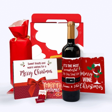 Cutie cadou - Most wonderful time cu vin personalizat