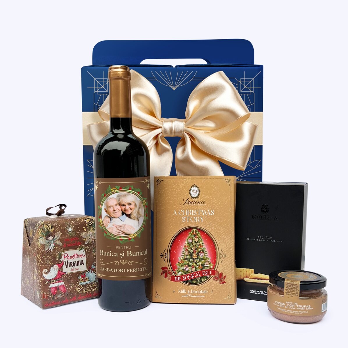 Cutie cadou - ROYAL SIGNATURE cu vin personalizat