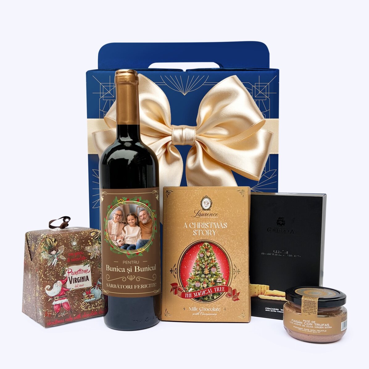 Cutie cadou - ROYAL SIGNATURE cu vin personalizat