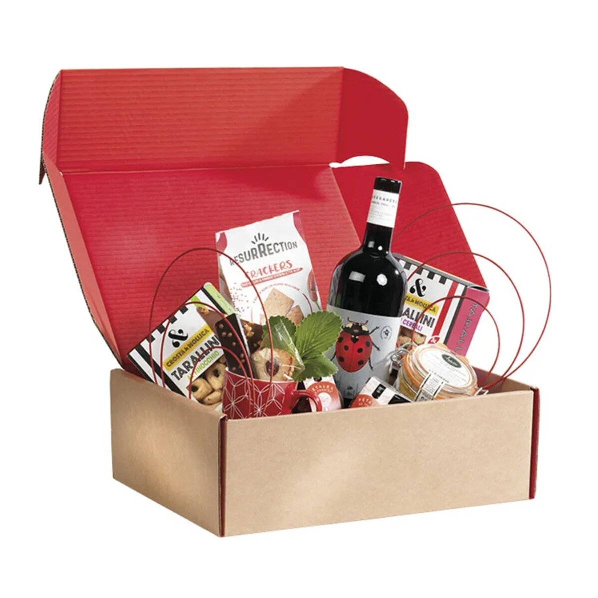 Cutie craft cu interior roșu