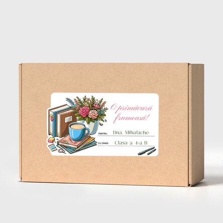 Cutie craft personalizată cu sticker pentru profesoară