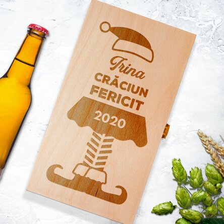 Cutie de bere personalizată pentru trei sticle - Elf