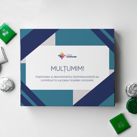 Cutie de bomboane personalizată cu mesaj - Mulțumim!