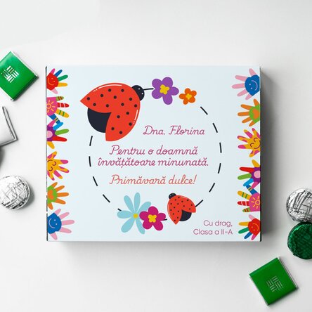 Cutie de bomboane personalizată cu mesaj - Profesori minunați