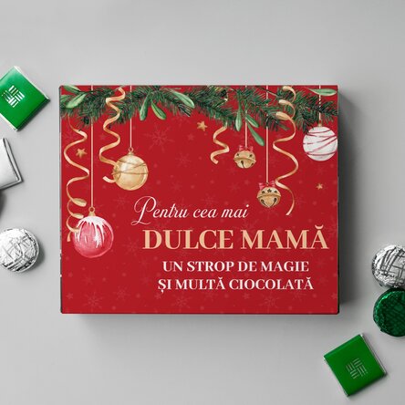 Cutie de bomboane personalizată cu text - Crăciun