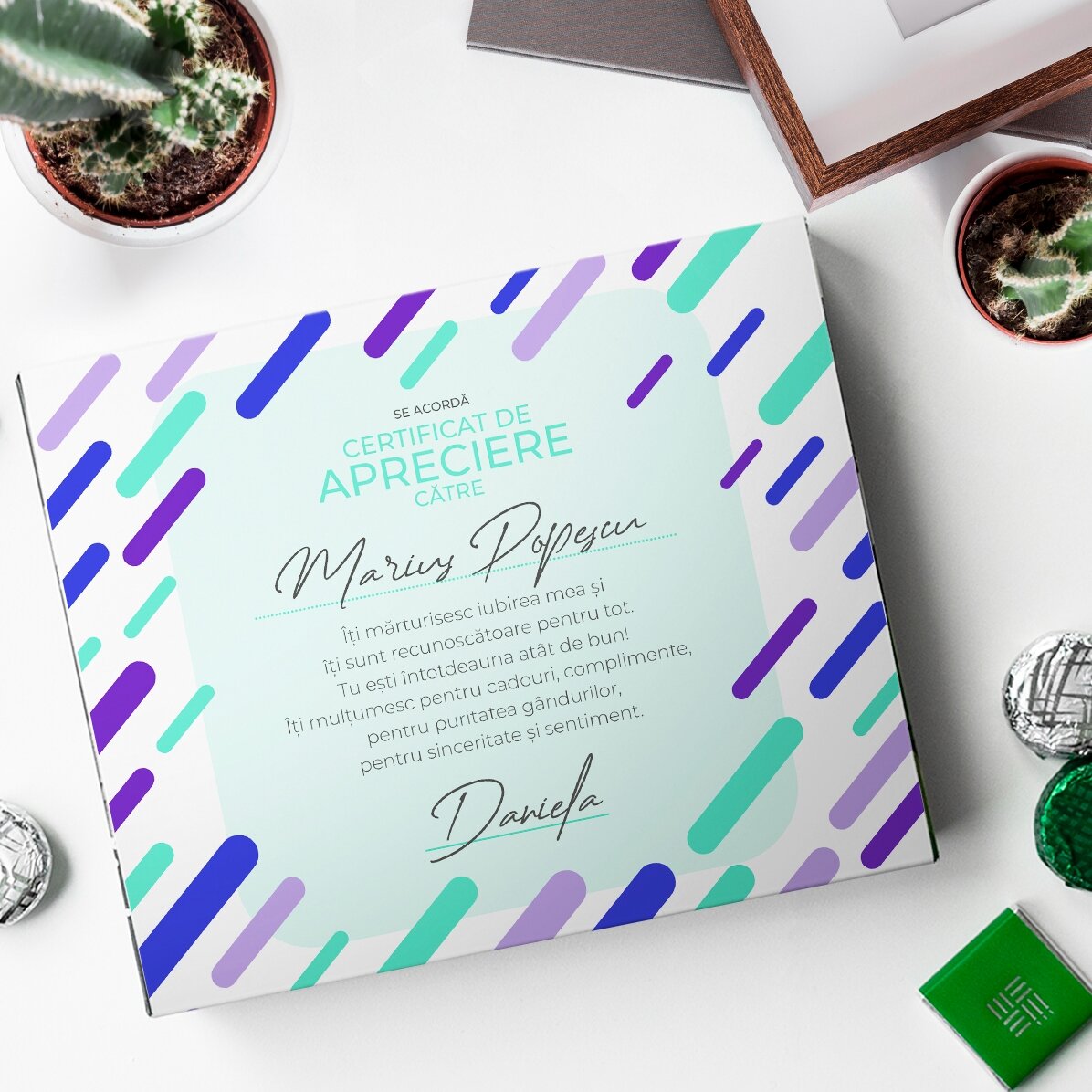 Cutie de bomboane personalizată cu text - Apreciere