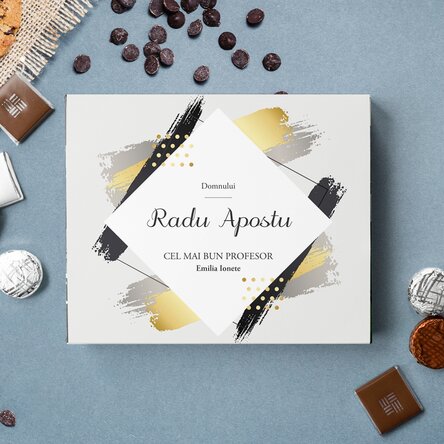 Cutie de bomboane personalizată cu text pentru el - La mulți ani!