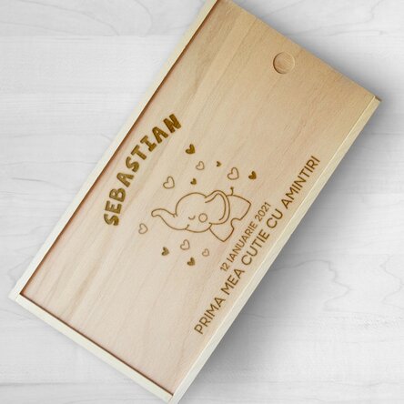 Cutie de cadou personalizată din lemn - Baby