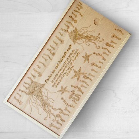 Cutie de cadou personalizată din lemn cu mesaj - Best...