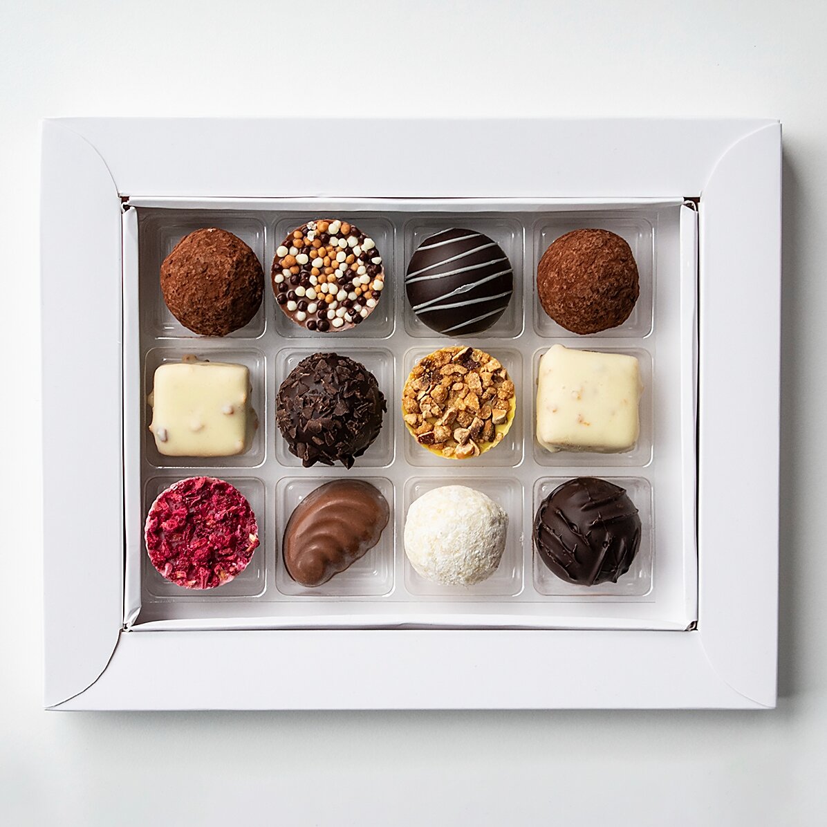 Cutie de trufe deluxe personalizată cu mesaj - Crăciun fericit