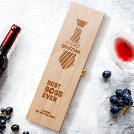 Cutie de vin personalizată - Best Boss Ever 2