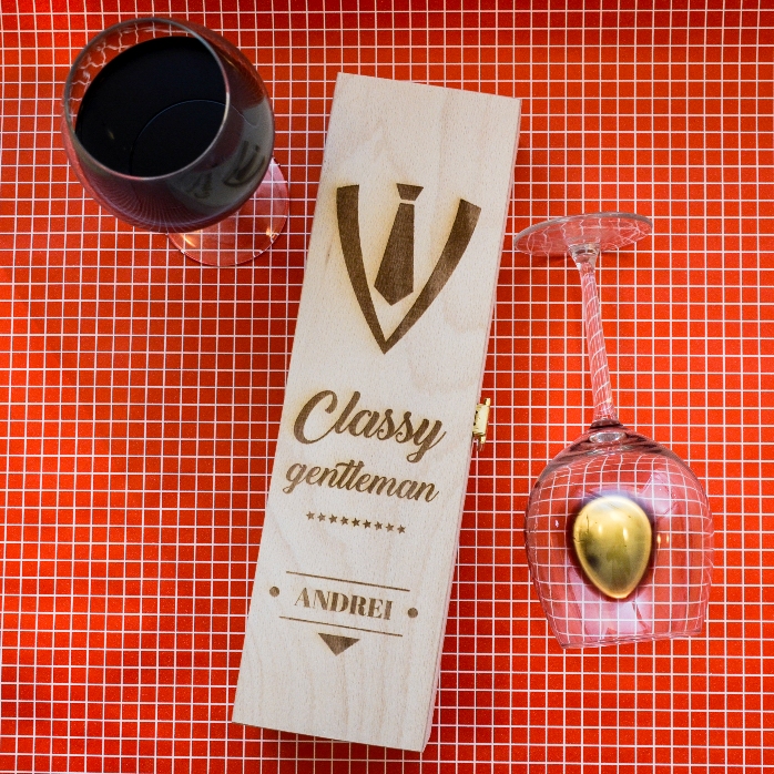 Cutie de vin personalizată -  Classy Gentleman