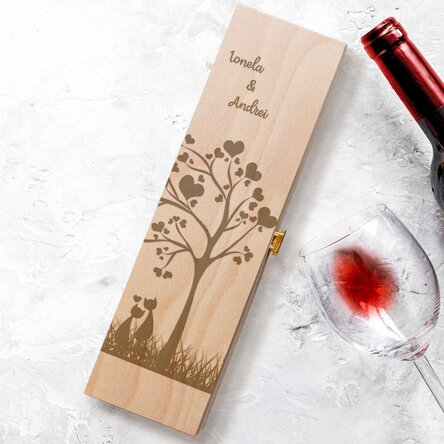 Cutie de vin personalizată - Copacul dragostei