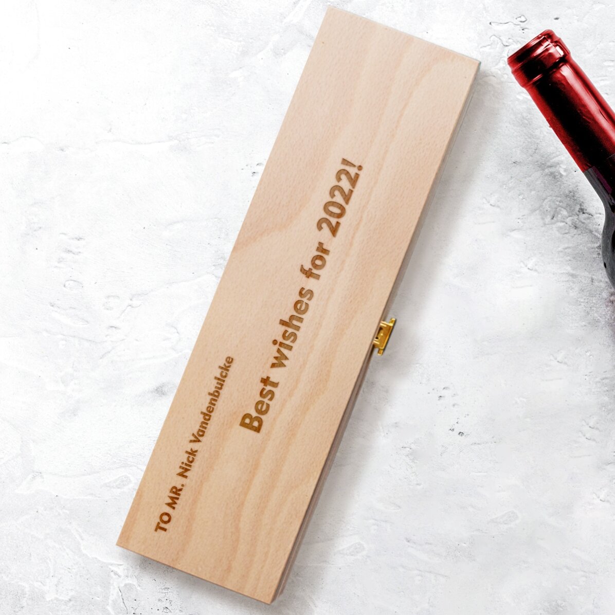 Cutie de vin personalizată cu logo și mesaj