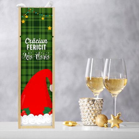 Cutie de vin personalizată cu text - Santa Claus