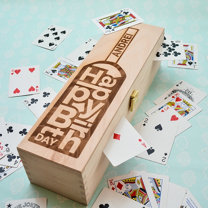 Cutie de vin personalizată - Happy Birthday bottle