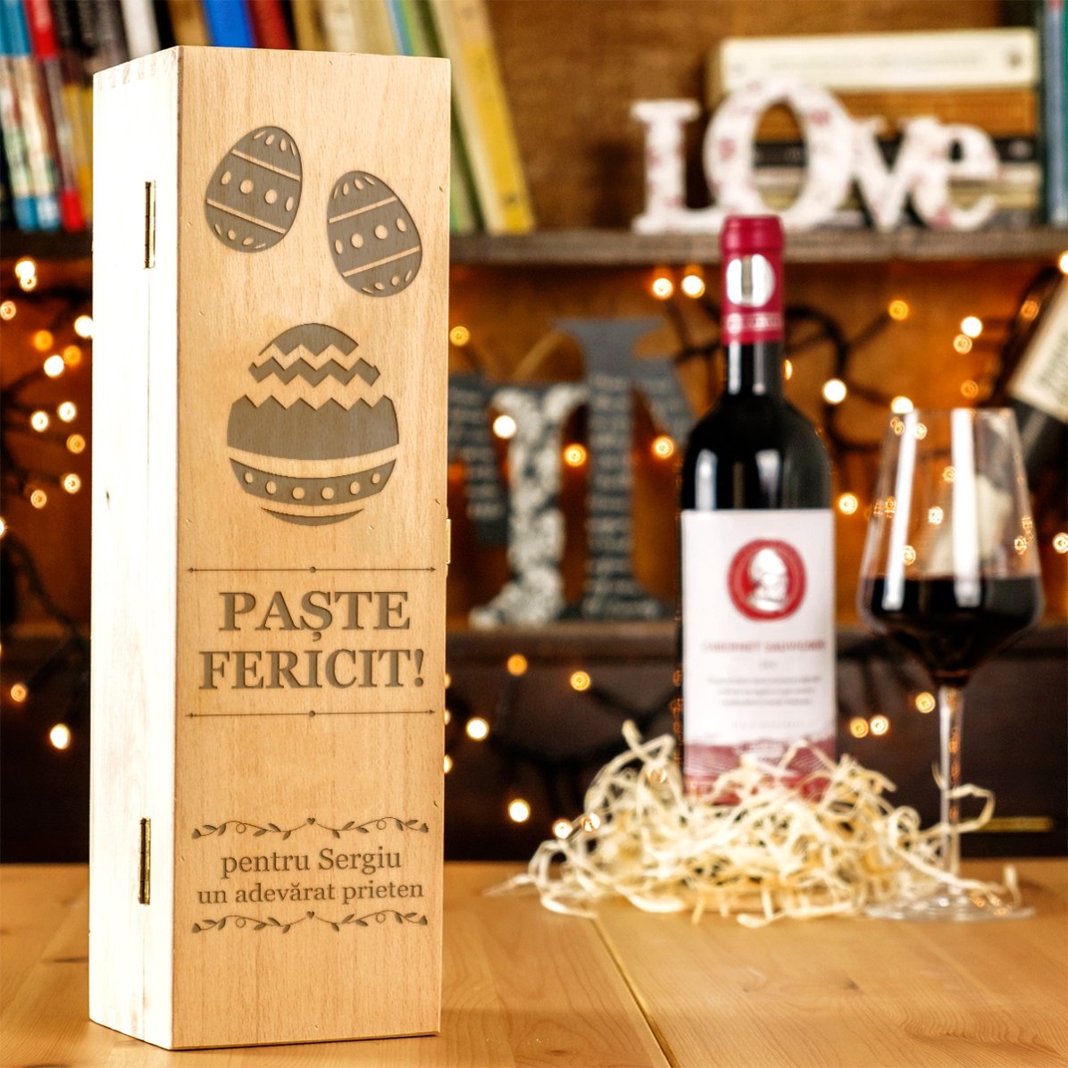 Cutie de vin personalizată - Happy Easter!
