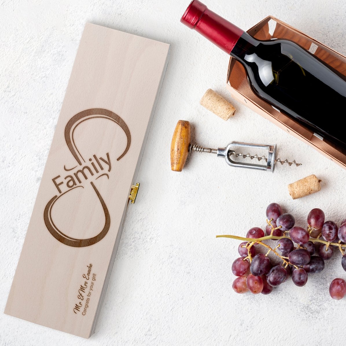 Cutie de vin personalizată - Infinite Family