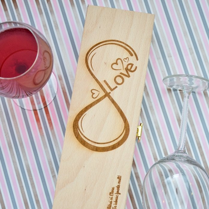 Cutie de vin personalizată - Infinite Love