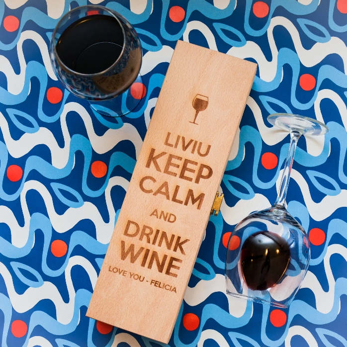 Cutie de vin personalizată - Keep calm