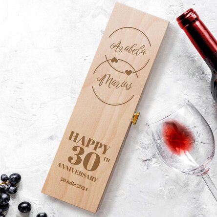 Cutie de vin personalizată - model aniversare