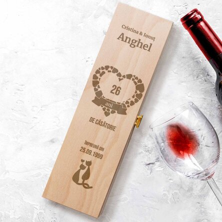 Cutie de vin personalizată - model de căsătorie