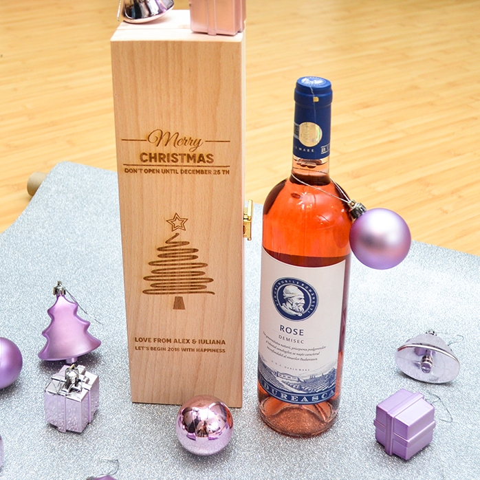 Cutie de vin personalizată - Star Christmas Tree