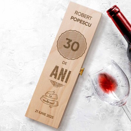 Cutie de vin personalizată -  Zi aniversară