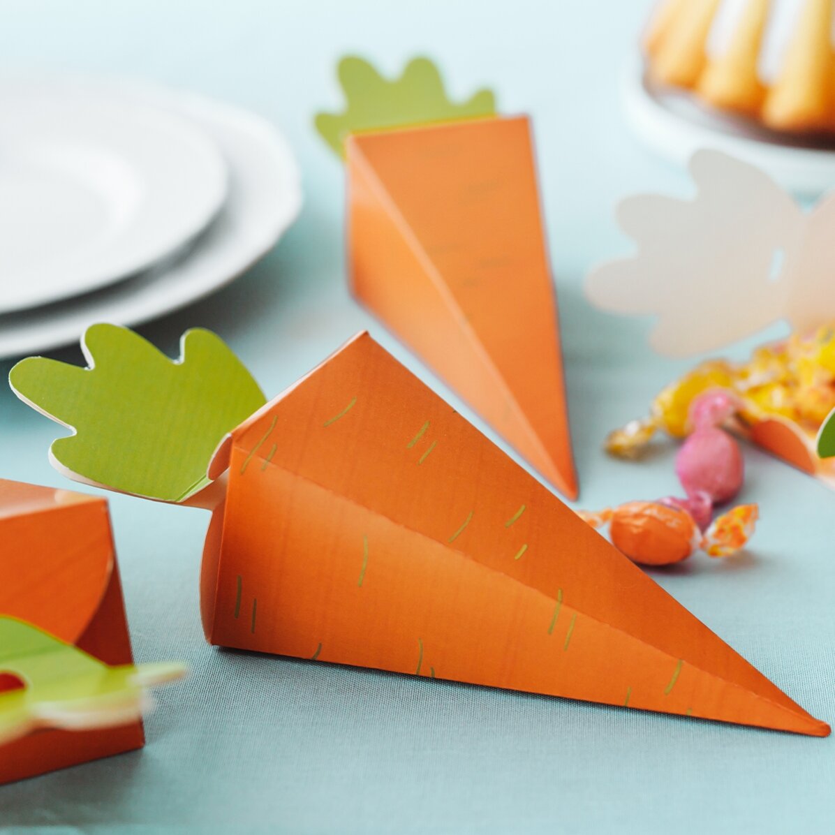 Cutie premium pentru dulciuri/cadouri mici de Paște - Morcov