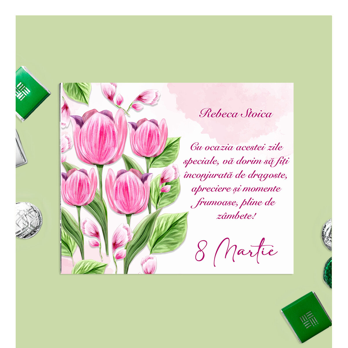 Cutii de ciocolată personalizate de 8 Martie