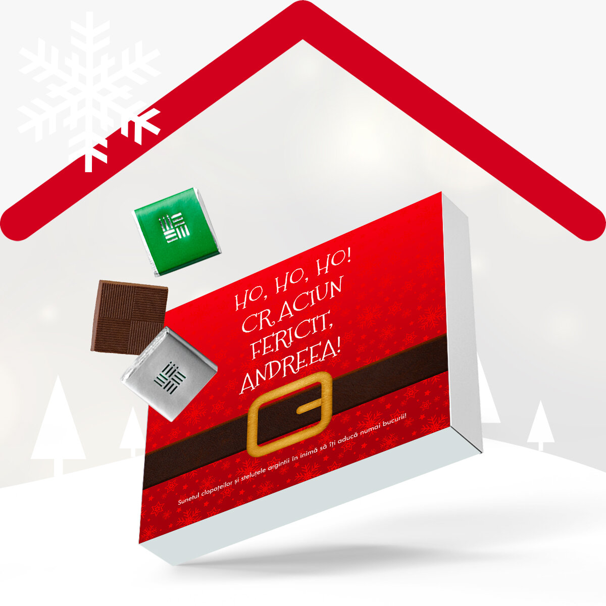 Cutii de trufe și bomboane personalizate de Crăciun