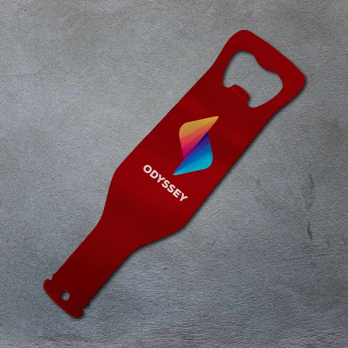 Desfăcător de bere în formă de sticlă personalizat cu logo - fundal color