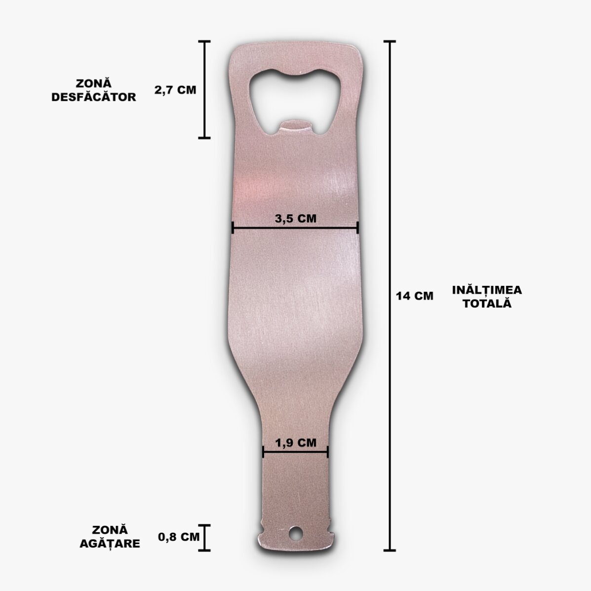 Desfăcător de bere in formă de sticlă personalizat cu grafica ta