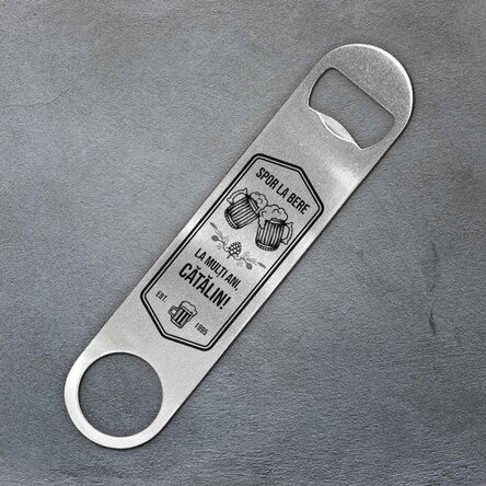 Desfăcător de bere personalizat cu mesaj - Spor la Bere