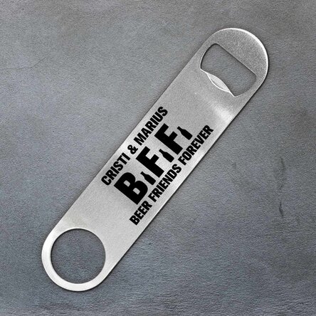 Desfăcător de bere personalizat cu text - BFF