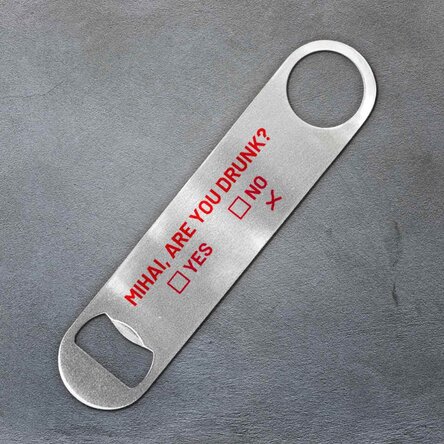 Desfăcător de bere personalizat cu text - Drunk?