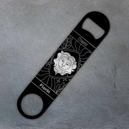 Desfăcător de bere personalizat cu text - Zodia Leu