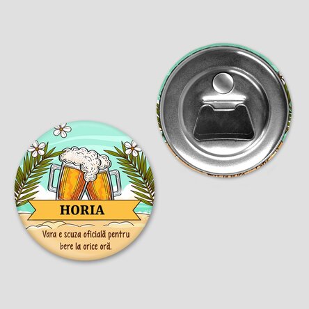 Desfăcător de sticle cu magnet personalizat cu text  - Vacanța de vară