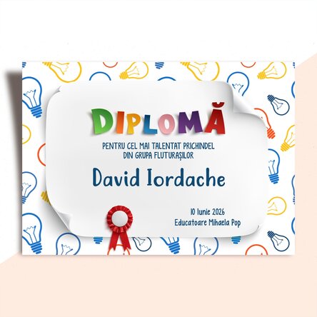 Diplomă personalizată cu text 