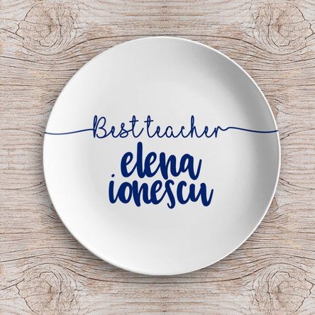 Farfurie personalizată cu text - Best Teacher