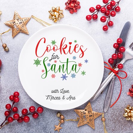 Farfurie personalizată cu text - Cookies for Santa 