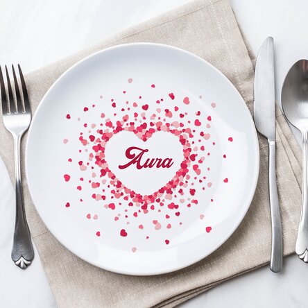 Farfurie personalizată cu text - Sparkle of hearts