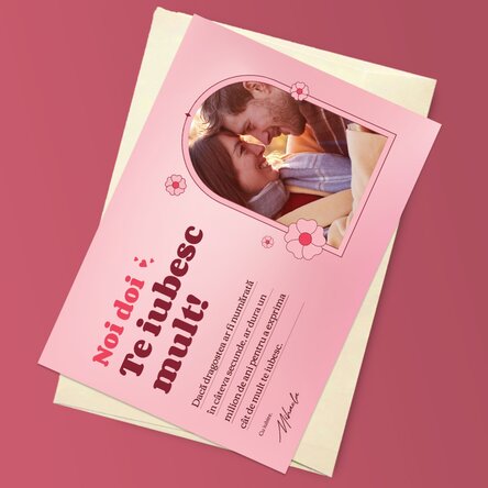 Felicitare magnetică personalizată cu o poză și mesaj de dragoste - Love story