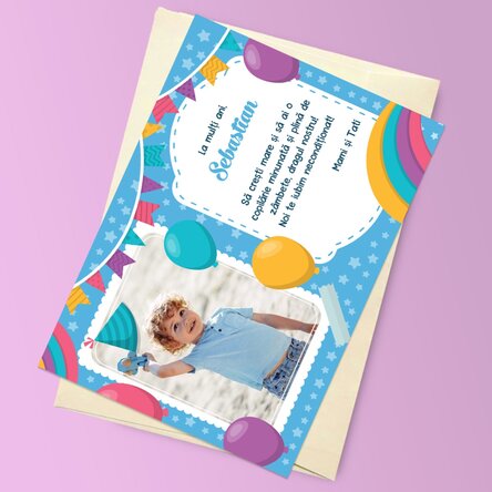 Felicitare magnetică personalizată cu o poză și mesaj pentru copii