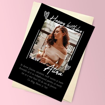 Felicitare magnetică personalizată cu o poză și mesaj