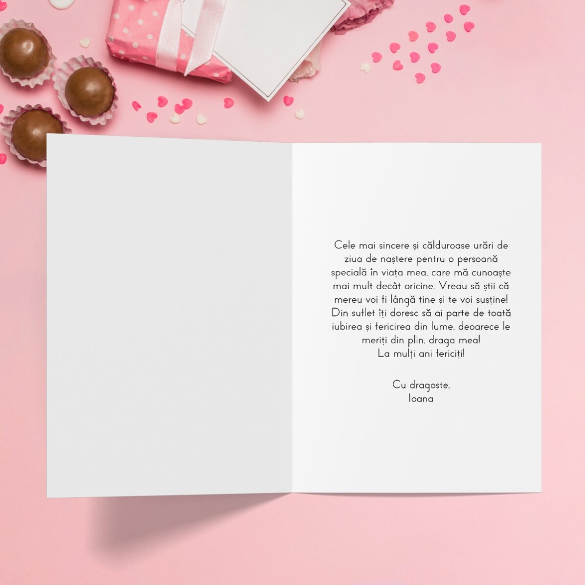 Felicitare personalizată cu 5 poze și text - Happy birthday