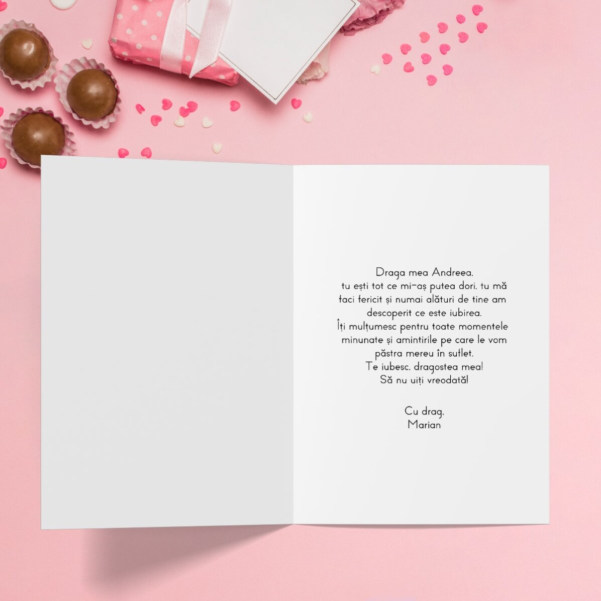 Felicitare personalizată cu fotografii, mesaj și cod QR