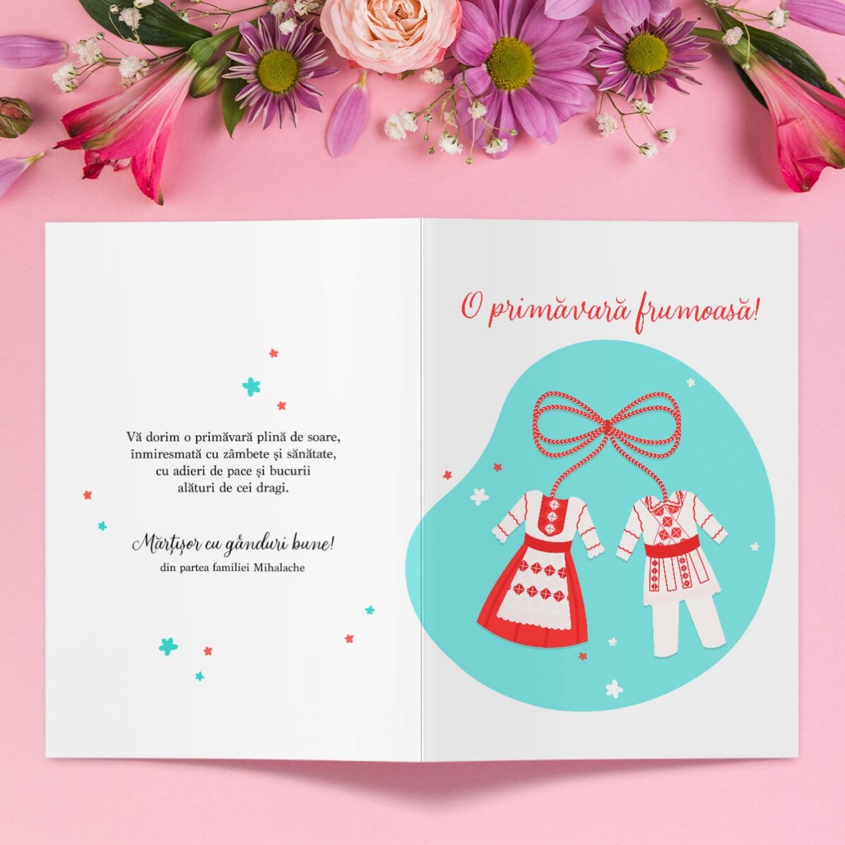 Felicitare personalizată cu mesaj - O primăvară frumoasă!