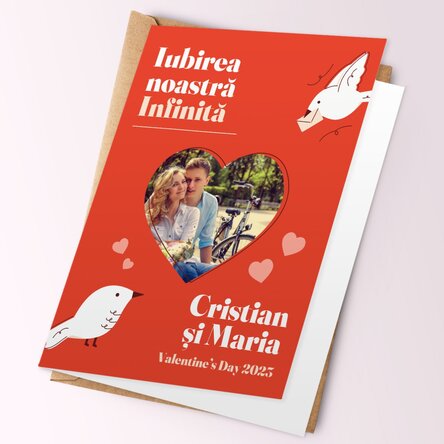 Felicitare personalizată cu poză și mesaj - Iubirea noastră infinită