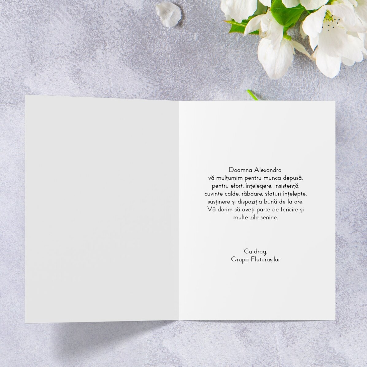 Felicitare personalizată cu poză și text - Pentru profesori